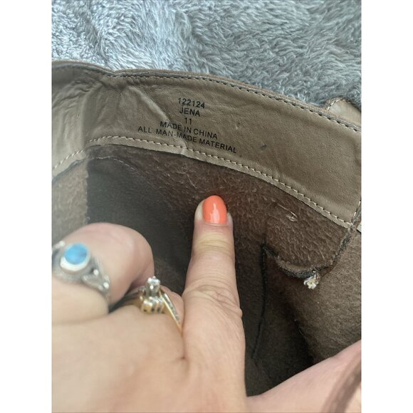 Limelight Brown Jena Faux Leather Booties size 11 3" heel Business office casual - Picture 12 of 14